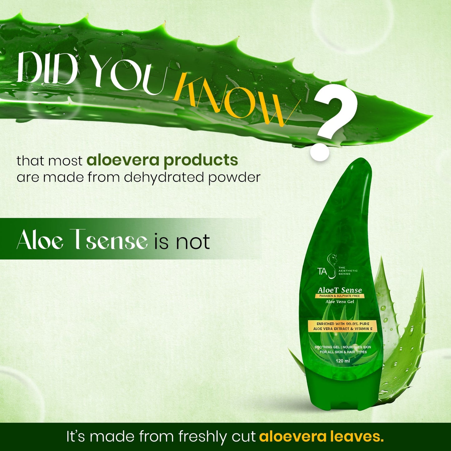 The Aesthetic Sense Aloe-T-Sense Aloe Vera Gel-120ml (2 Pack)