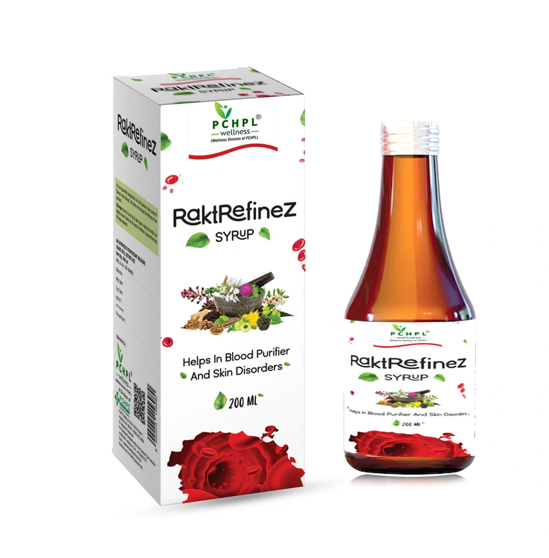 RaktRefinez Syrup- 200ml | Ayurvedic Syrup Helps in Blood Purification and skin problems (2 Pack) - Sehatokart