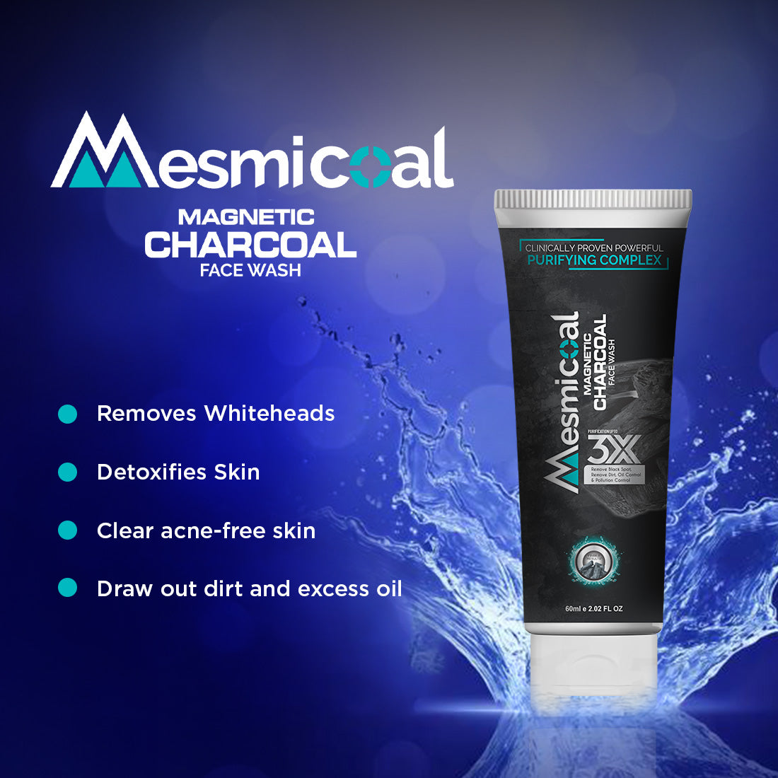 Mesmicoal Charcoal Face Wash for Men
