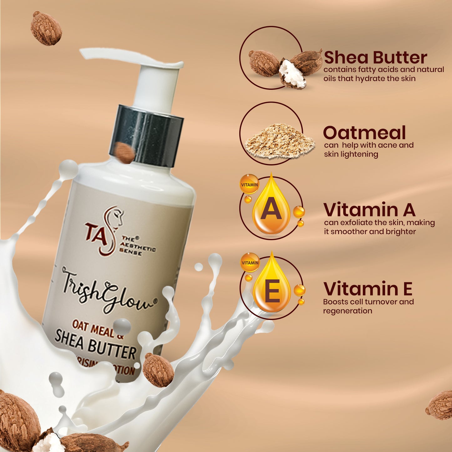 The Aesthetic Sense Trishglow Oatmeal and Shea Butter Moisturising Lotion - 150 ml