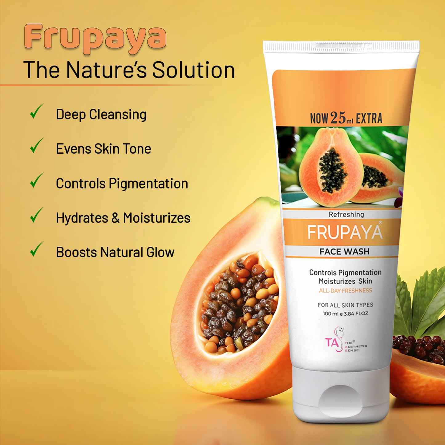 The Aesthetic Sense Frupaya Face Wash - 100ml (2 Pack)