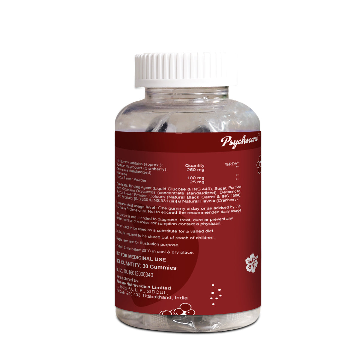 PCHPL wellness Gumyum UTI Care Gummies | Hibiscus, D-Mannose and Cranberry for Urinary Tract Infections Relief, Inflammation, Toxins and Cleanse