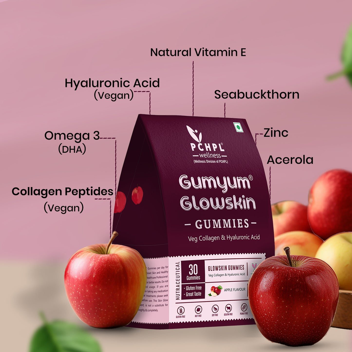 PCHPL wellness Gumyum Glowskin Gummies-30 Gummies