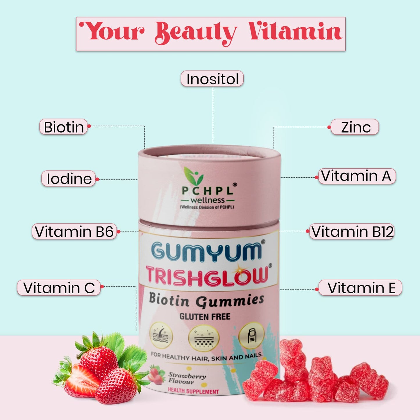 Gumyum Trishglow Biotin - 30 Gummies