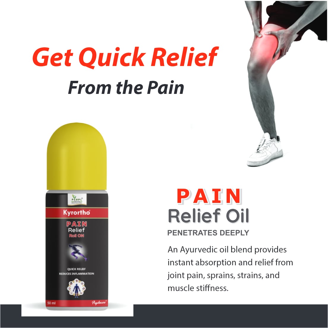 PCHPL wellness Kyrortho Pain Relief Oil Roll on– 50ml