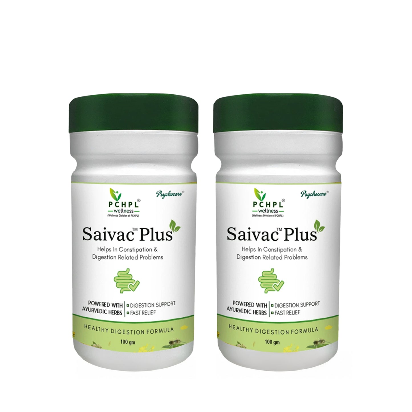 PCHPL wellness Saivac Plus- 100gm Ayurvedic Isabgol Formula (2 Pack)