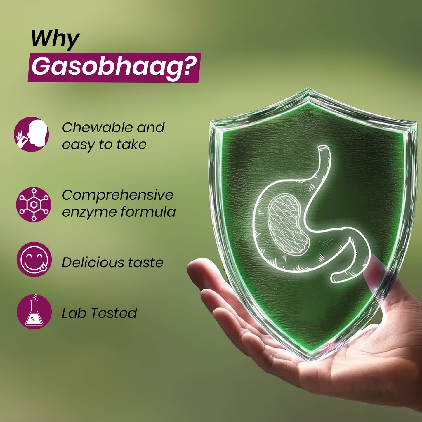 PCHPL wellness Gasobhaag Digestive Enzyme Chewable Tablets
