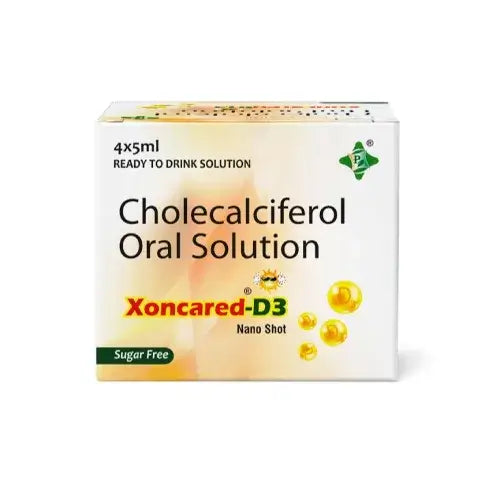 Xoncared D3 Nano shots - 4 Sots/5ml each | Vitamin D3 liquid | Sugar-free solution