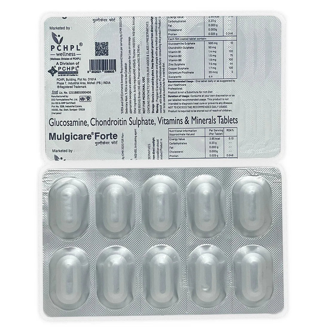 Mulgicare Forte 100 Tablets | Glucosamine Chondroitin Sulphate Vitamin B Complex & Minerals Tablets for Bones and Joint Care - Sehatokart