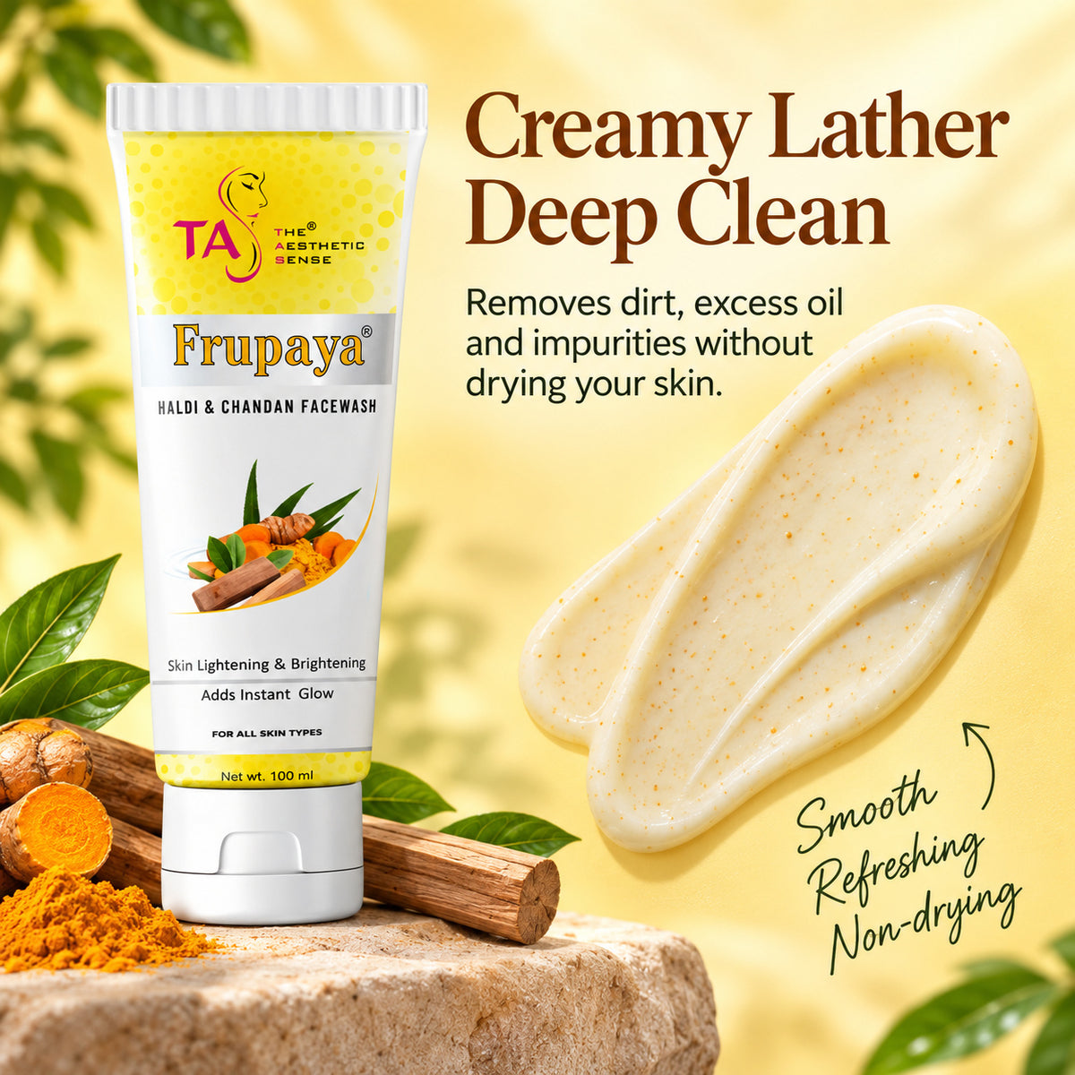 Frupaya Haldi & Chandan Face Wash- 100ml (2 Pack)