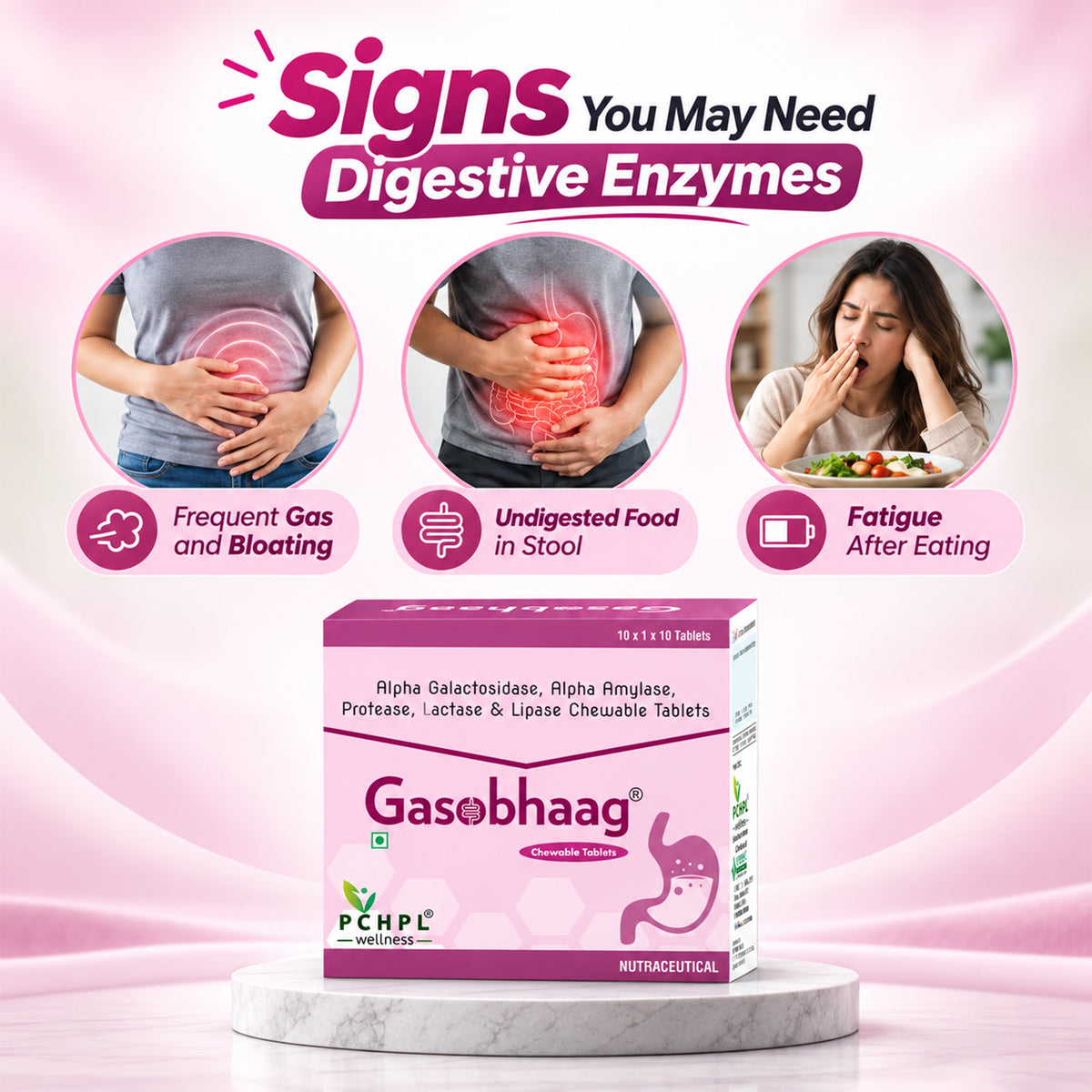 PCHPL wellness Gasobhaag Digestive Enzyme Chewable Tablets