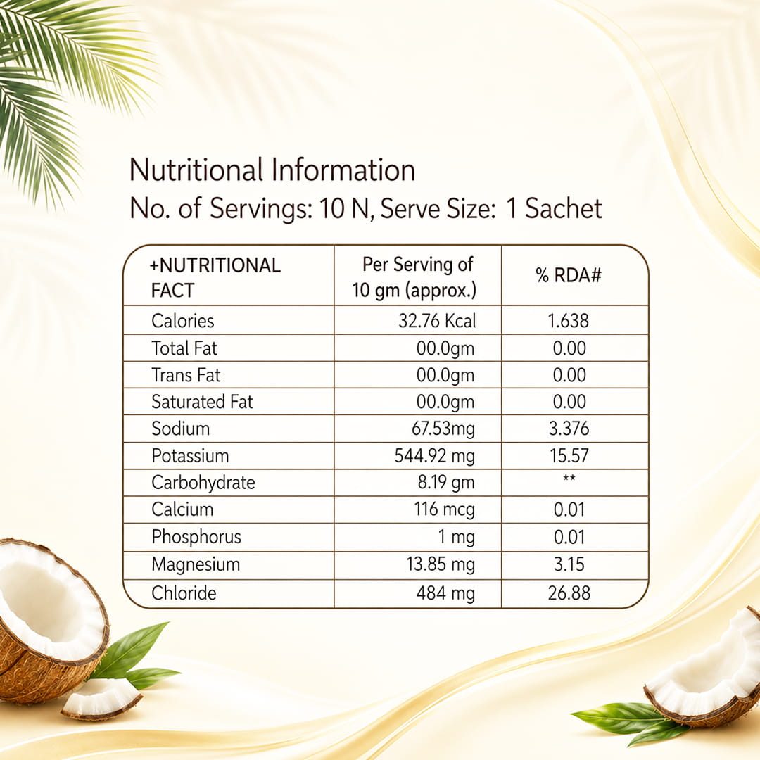 COCOBOOST Coconut Water Powder 10 Sachet - Instant Coconut Drink Powder