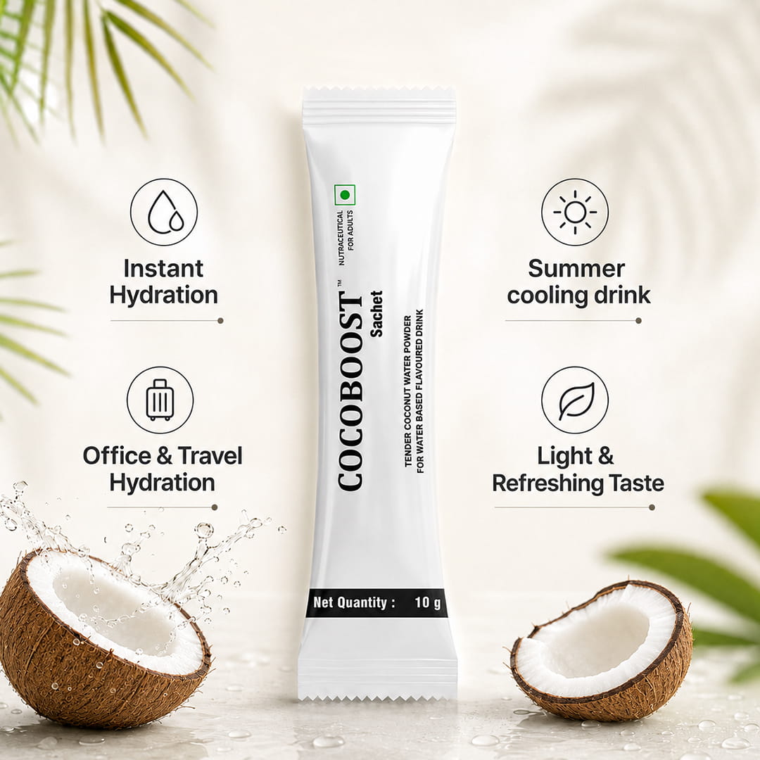 COCOBOOST Coconut Water Powder 10 Sachet - Instant Coconut Drink Powder