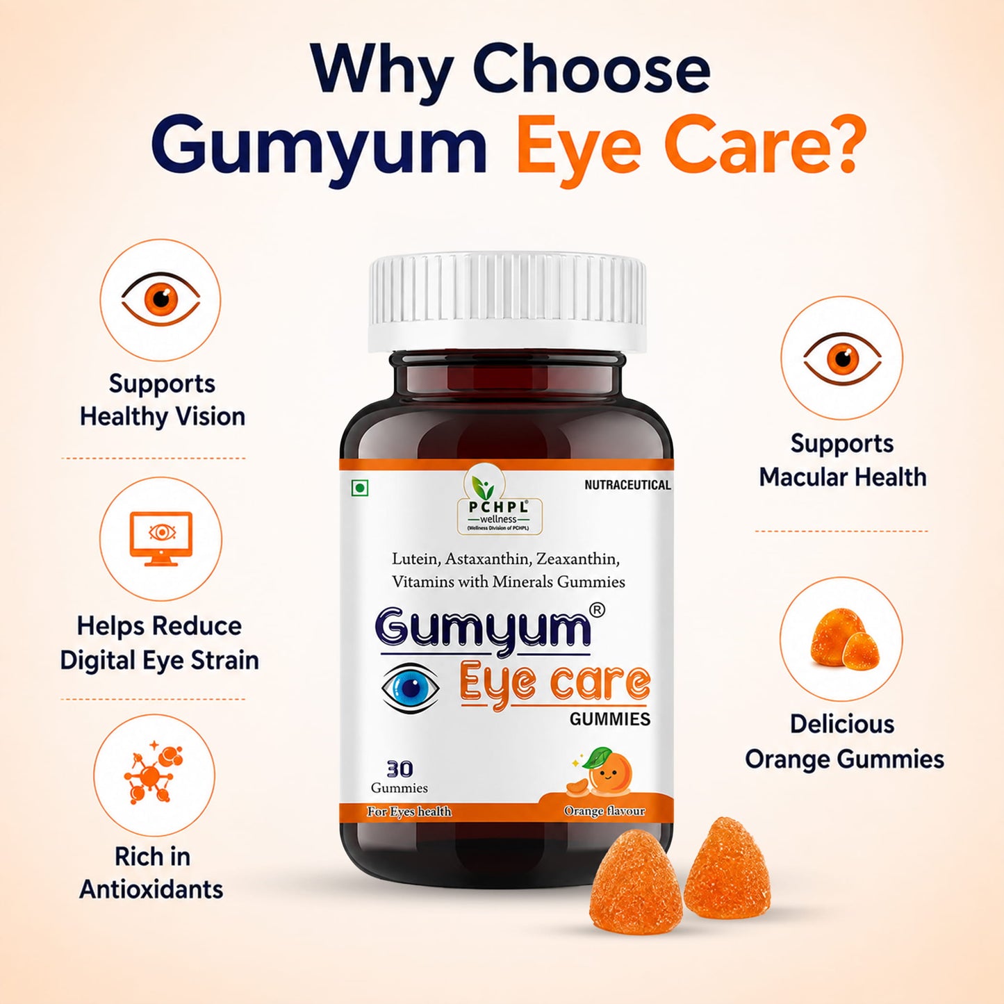 PCHPL wellness Gumyum Eye Care Gummies - 30 Gummies