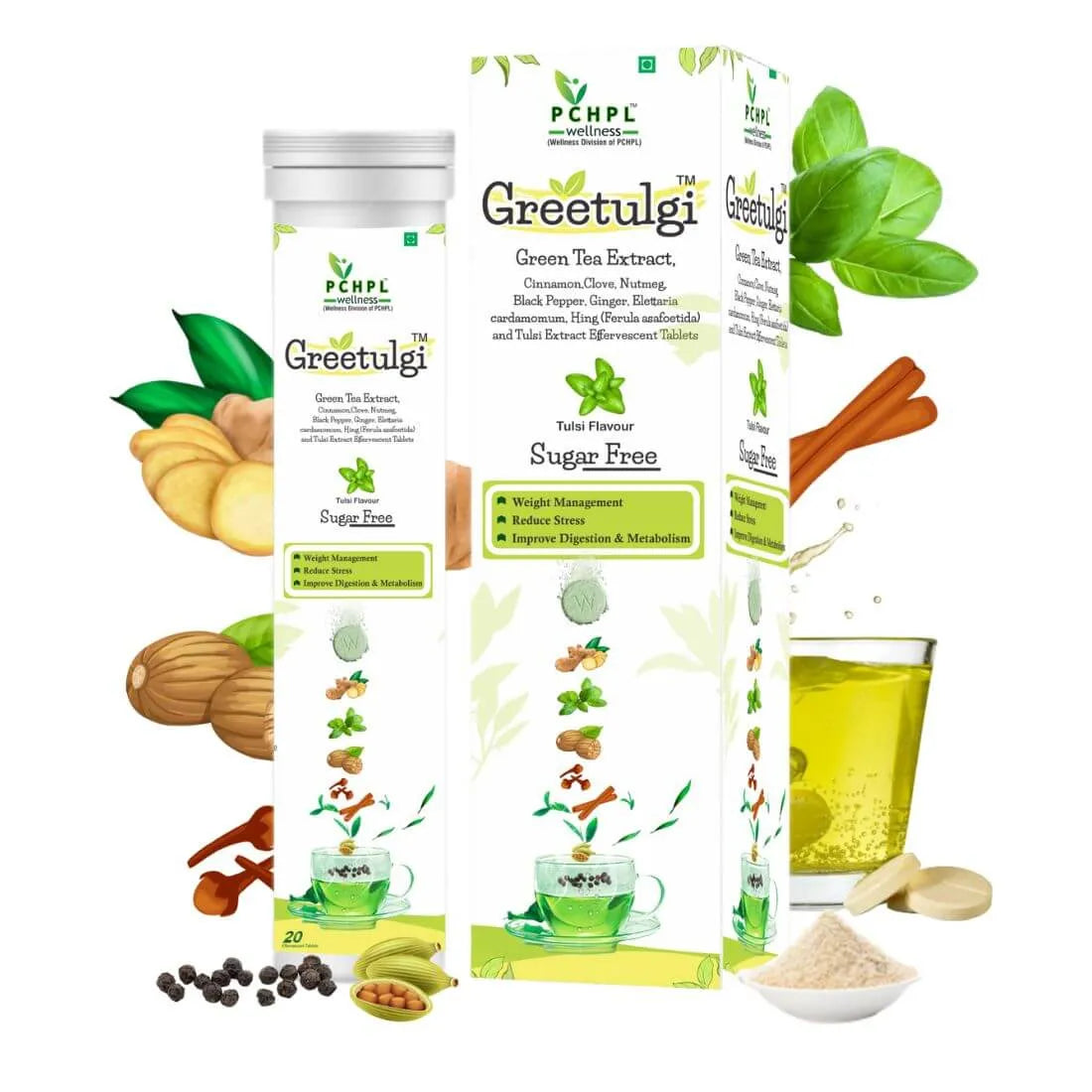 Sugar Free Green Tea with Tulsi Extract | Sehatokart