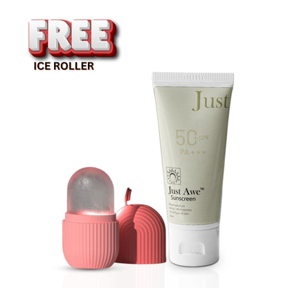 Just Awe Sunscreen SPF 50+ | PA+++ |  For Sensitive Skin UVA & UVB Defense- 60ml - Sehatokart