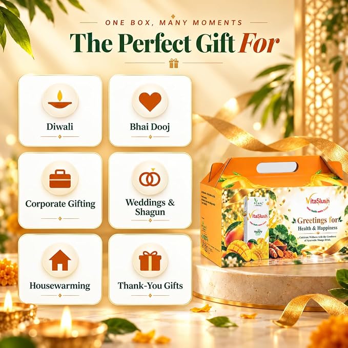 VitaSlush Ayurvedic Mango Drink Festive Gift Box – 12 x 200 ml