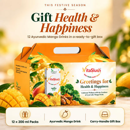 VitaSlush Ayurvedic Mango Drink Festive Gift Box – 12 x 200 ml