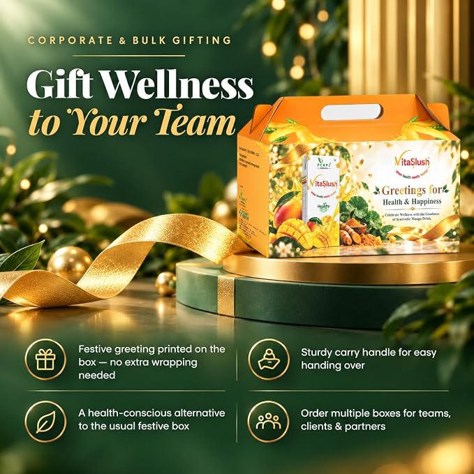 VitaSlush Ayurvedic Mango Drink Festive Gift Box – 12 x 200 ml