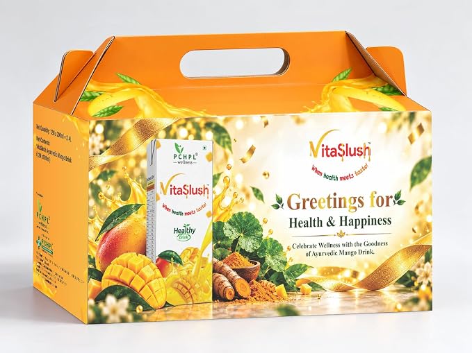 VitaSlush Ayurvedic Mango Drink Festive Gift Box – 12 x 200 ml