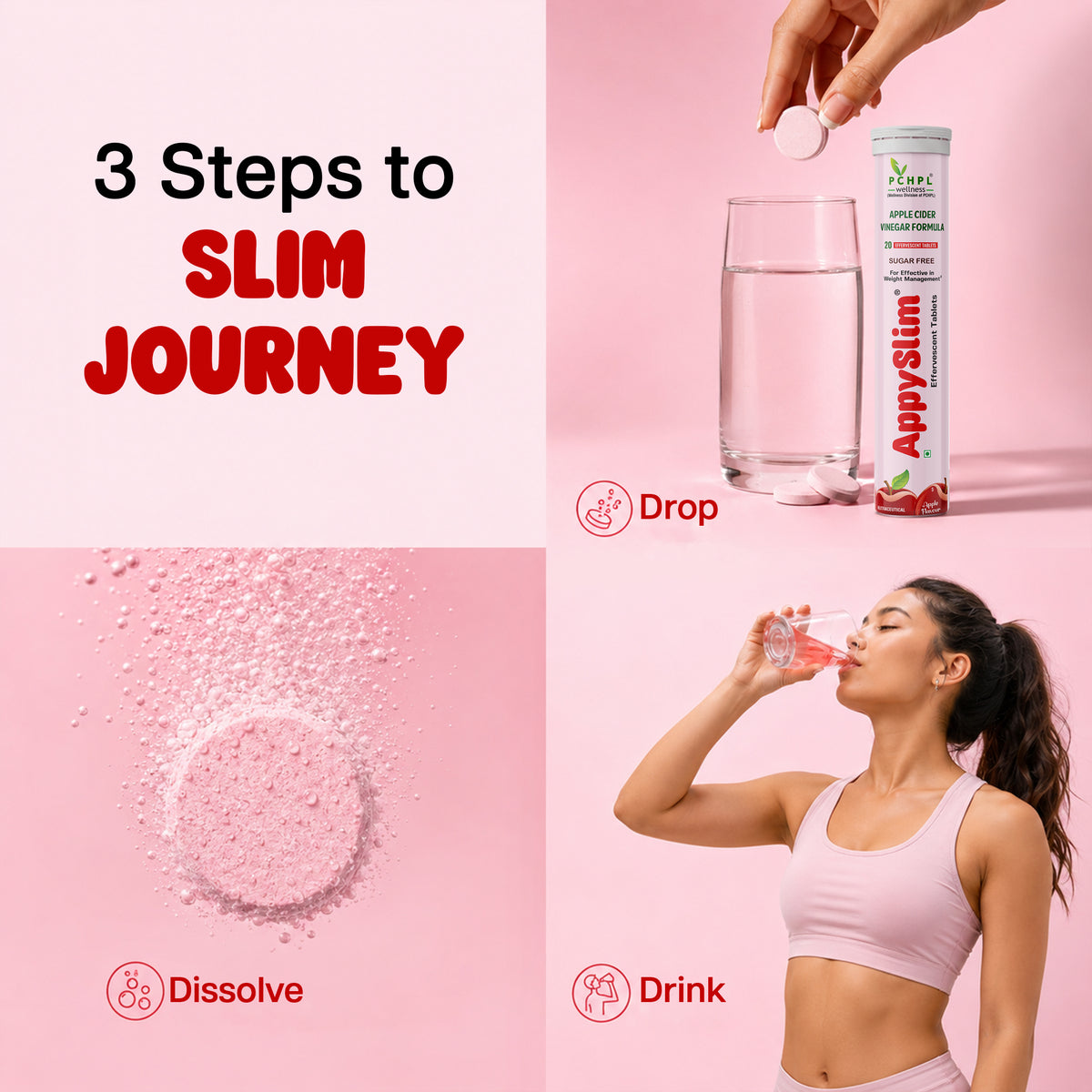 PCHPL wellness AppySlim - 20 ACV Effervescent Tablets