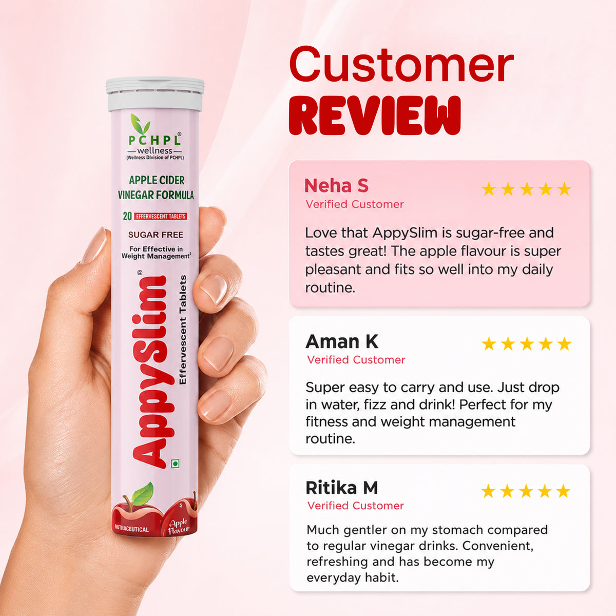 PCHPL wellness AppySlim - 20 ACV Effervescent Tablets