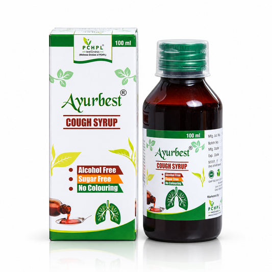 Ayurbest Ayurvedic Cough Syrup-100ml | All Types of Cough & Cold | Relief from Throat Issue and Chest Congestion | Sugar-Free Cough Syrup Ayurvedic (3 Pack)