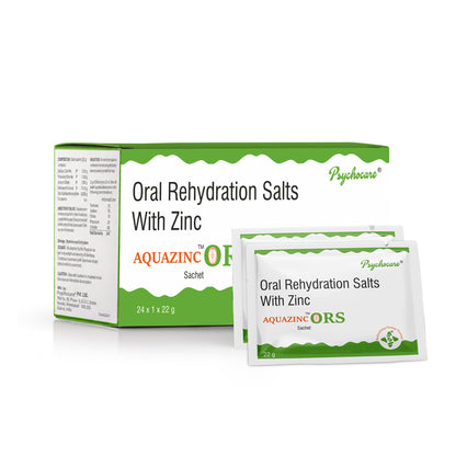 Aquazinc ORS Powder with Zinc- 22g (24 Sachets)