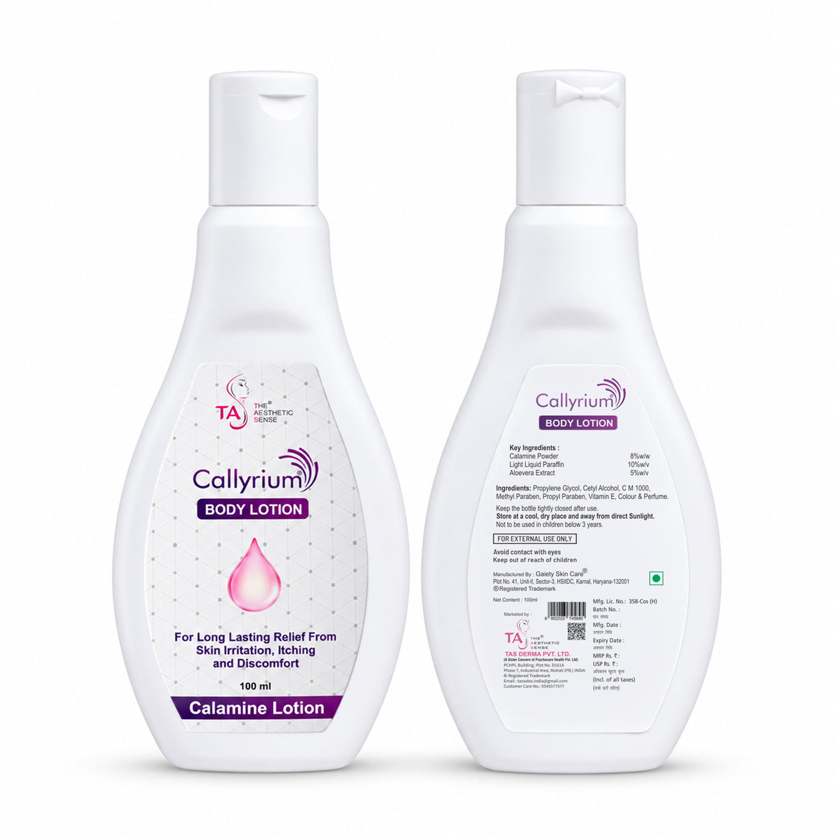 Callyrium Calamine Body Lotion with Aloe Vera & Vitamin E | Soothing Skin Care | 100ml