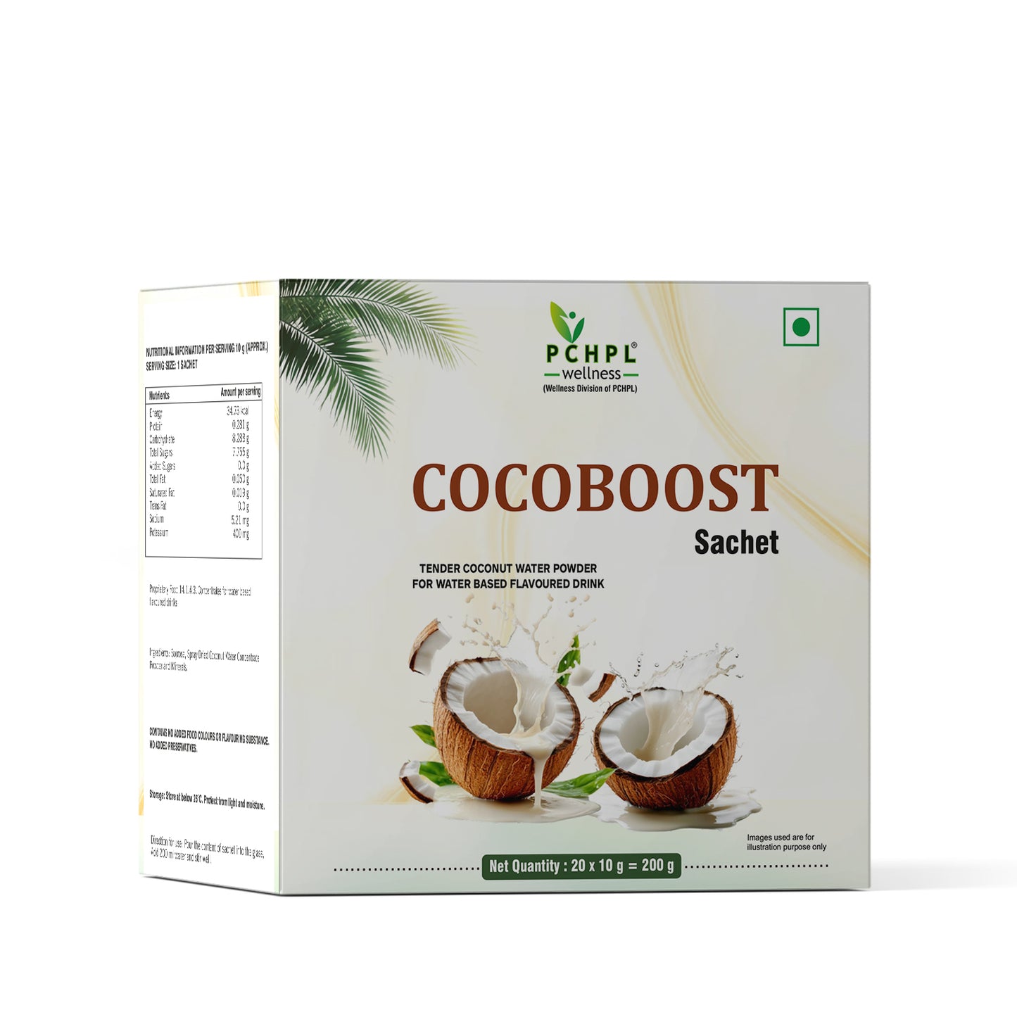 COCOBOOST Tender Coconut Water Powder 20 Sachets -(20x10g)