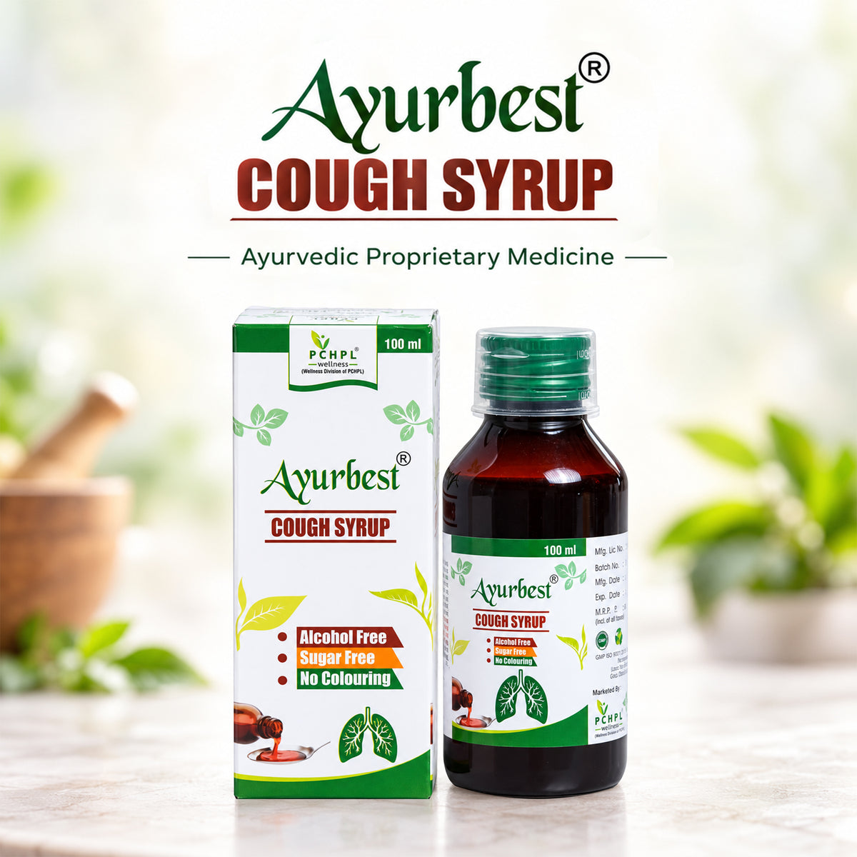 Ayurbest Ayurvedic Cough Syrup-100ml | All Types of Cough & Cold | Relief from Throat Issue and Chest Congestion | Sugar-Free Cough Syrup Ayurvedic (3 Pack)