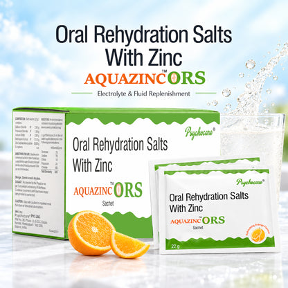 Aquazinc ORS Powder with Zinc- 22g (24 Sachets)