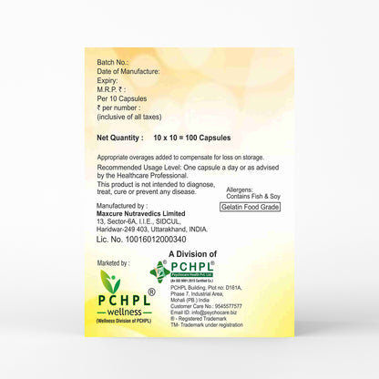 PCHPL Wellness Kimega Omega-3 Fish Oil EPA DHA with Vitamin E -100 Softgel Capsules