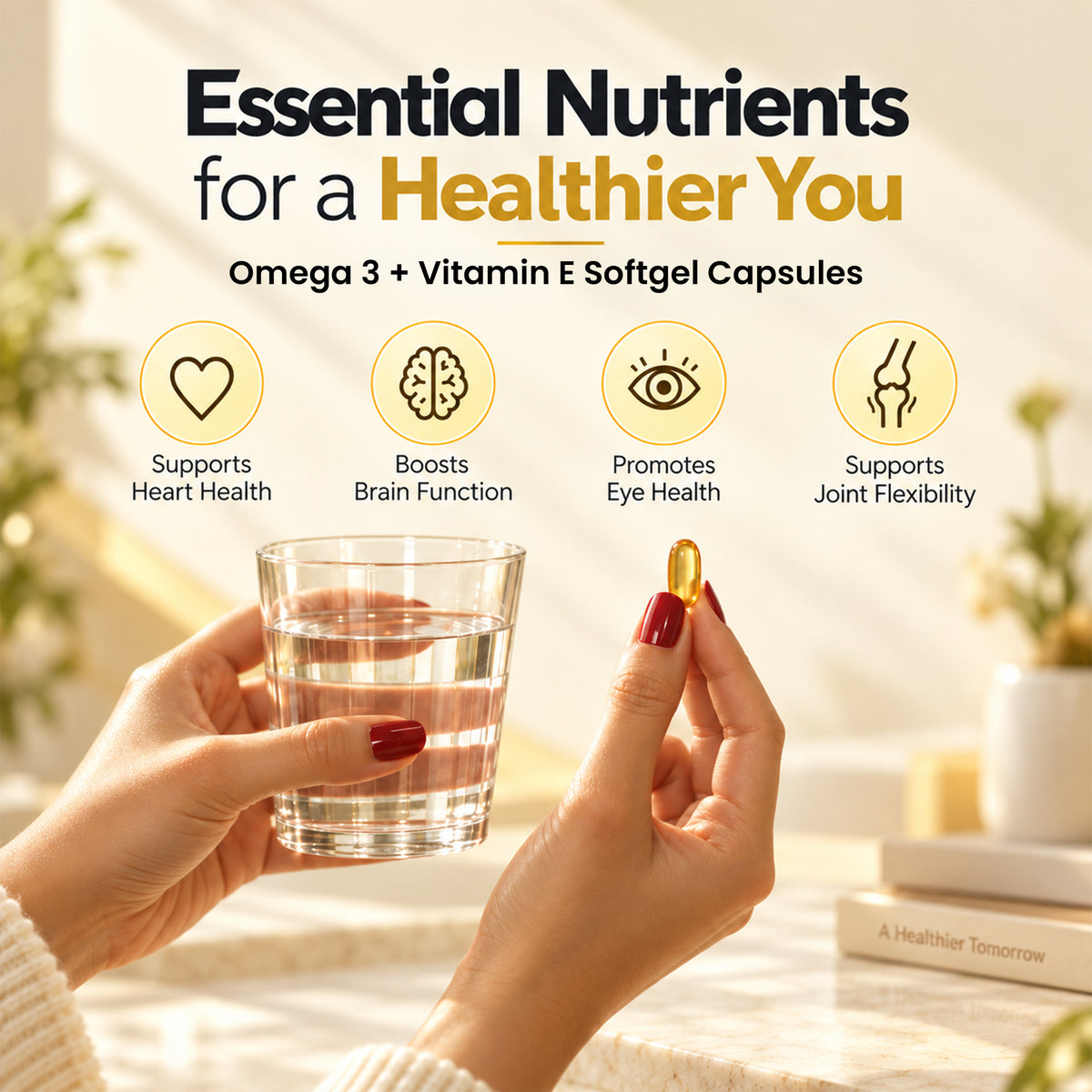 PCHPL Wellness Kimega Omega-3 Fish Oil EPA DHA with Vitamin E -100 Softgel Capsules