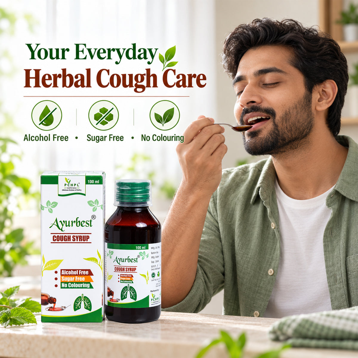 Ayurbest Ayurvedic Cough Syrup-100ml | All Types of Cough & Cold | Relief from Throat Issue and Chest Congestion | Sugar-Free Cough Syrup Ayurvedic (3 Pack)