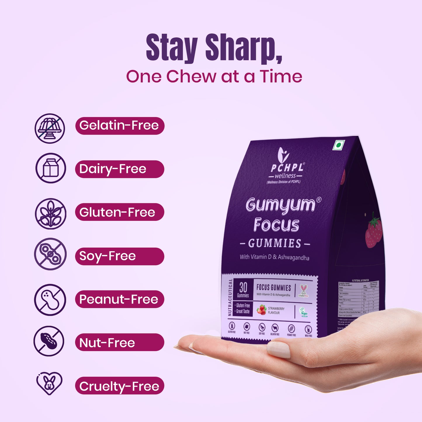 PCHPL wellness Gumyum Focus - 30 Gummies