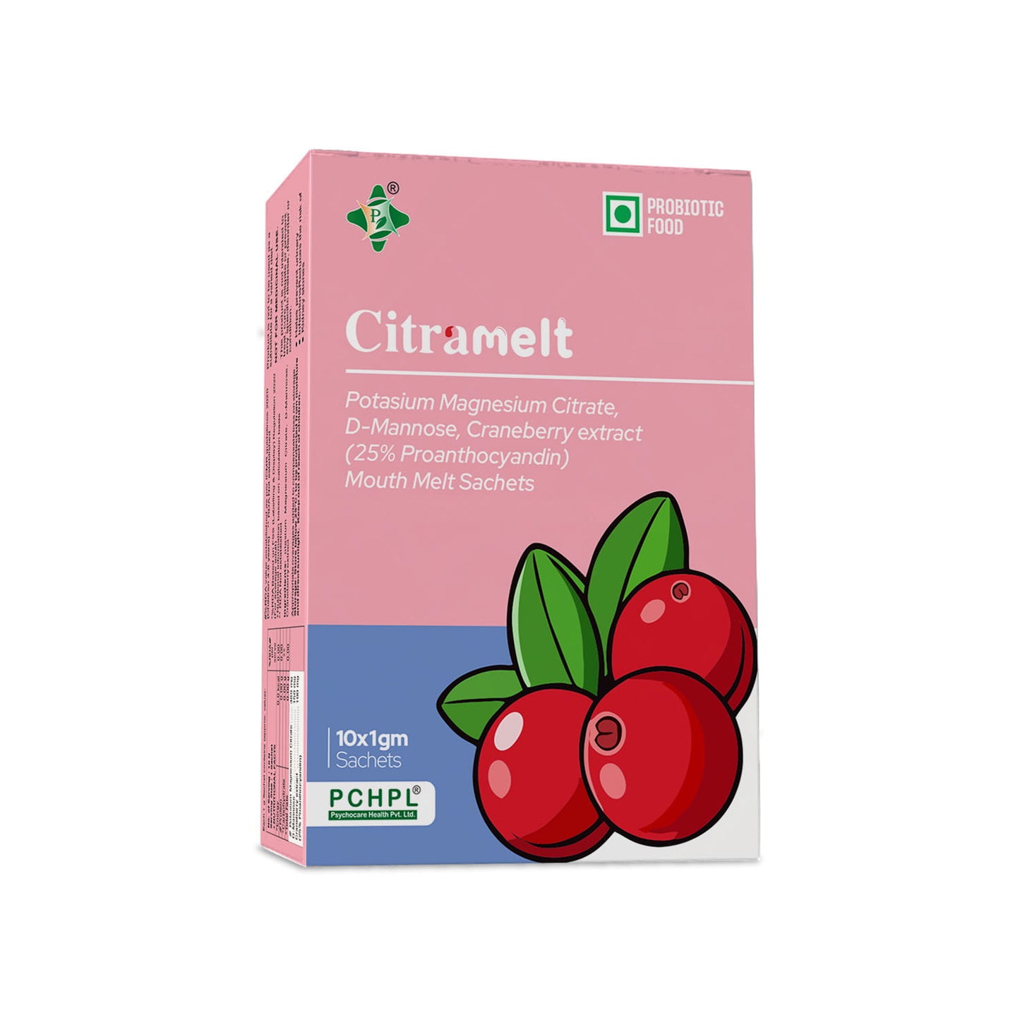 Citramelt Mouth Melt Sachet with Cranberry, D-Mannose & Mineral Citrates | Orange Flavour | 10 Sachets