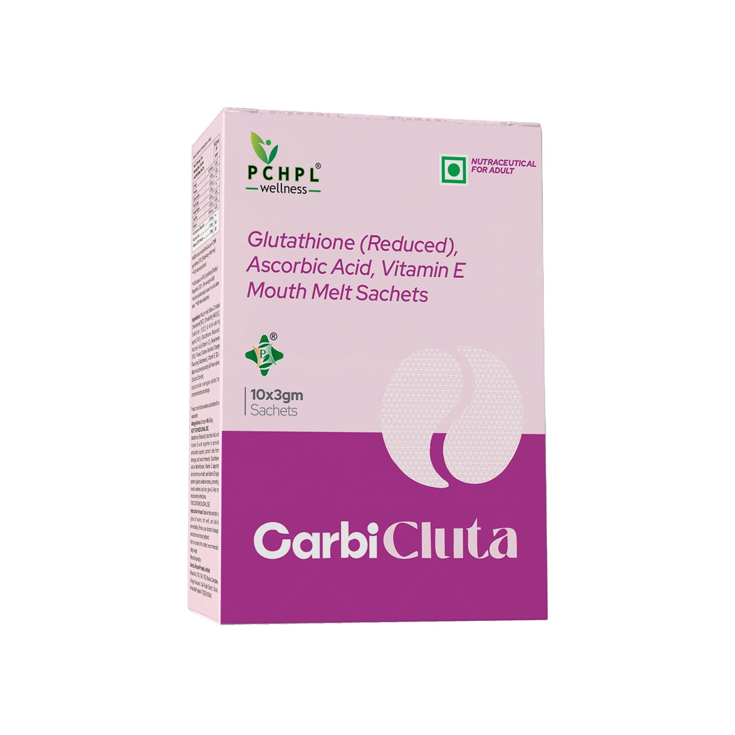 carbi cluta glutathione mouth melt sachet frant 