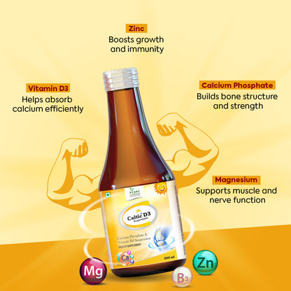 PCHPL wellness Caltic D3 Bone & Joint Support Syrup - 200ml (2 Pack)