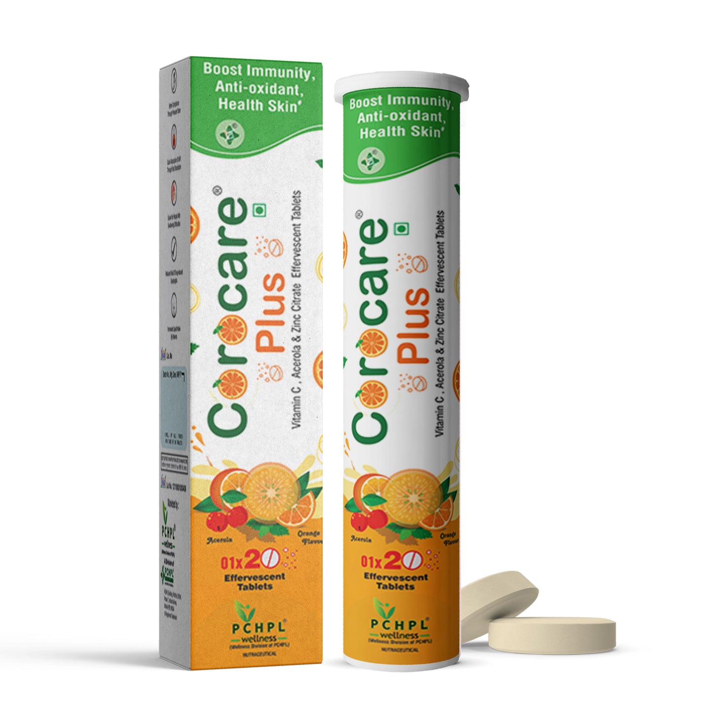 PCHPL wellness Corocare Plus Immunity Booster Tablets - 20 Effervescent Tablets