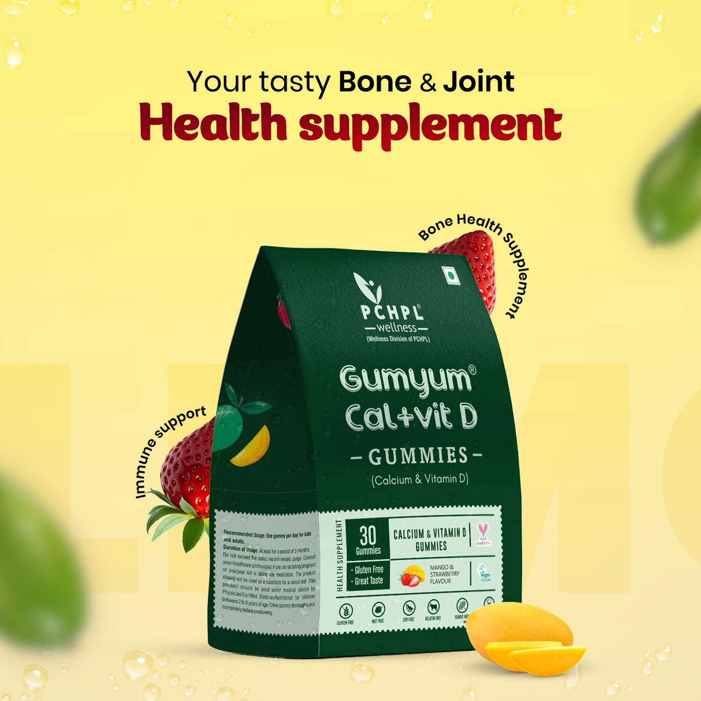 PCHPL wellness Gumyum Calcium & Vitamin D - 30 Gummies