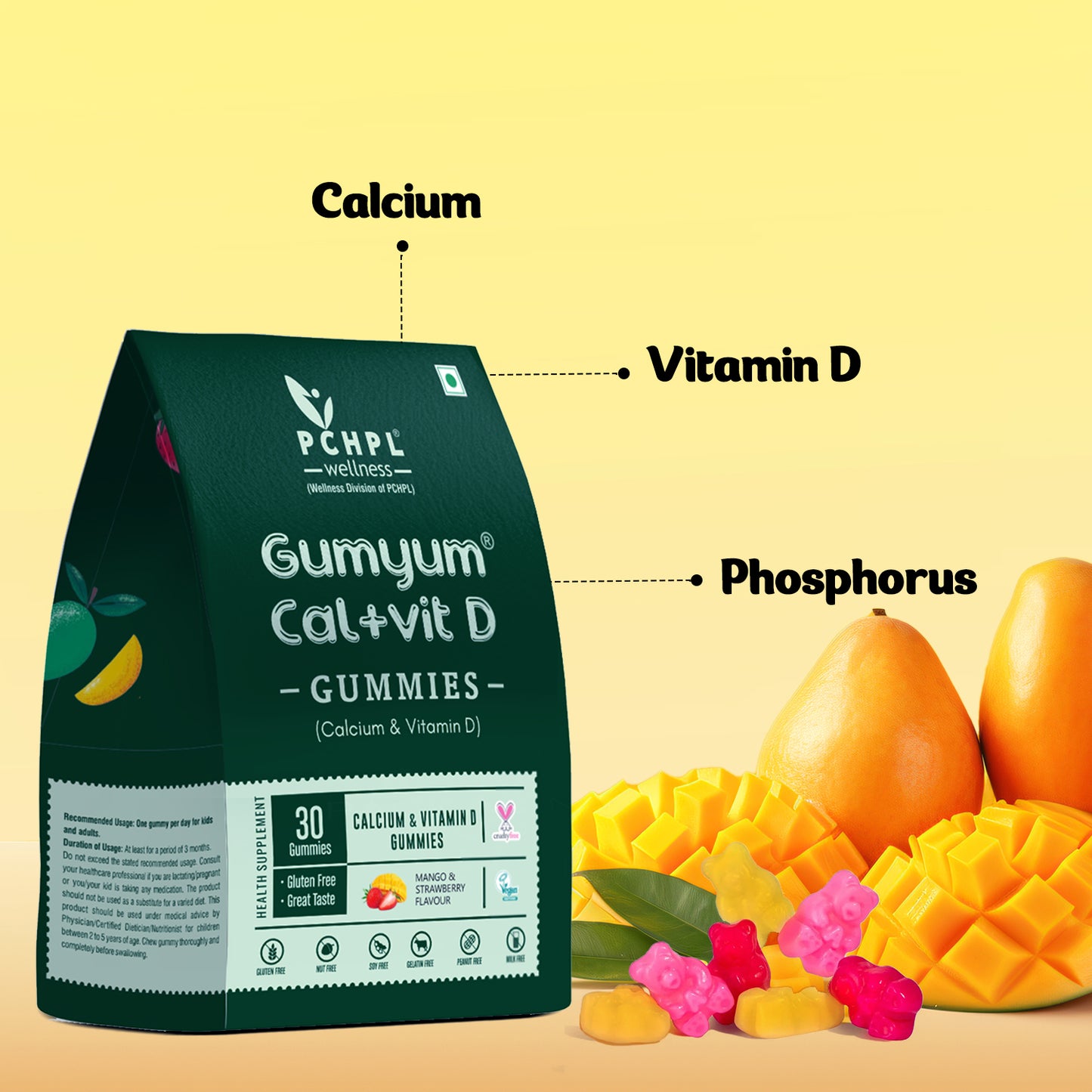 PCHPL wellness Gumyum Calcium & Vitamin D - 30 Gummies