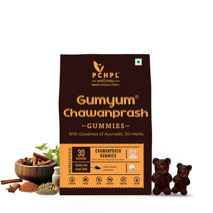 Gumyum Chawanprash Gummies -  50+ Ayurvedic Herbs | 30 Spice Blend Flavoured Gummies for Immunity, Respiratory Health and Overall Health