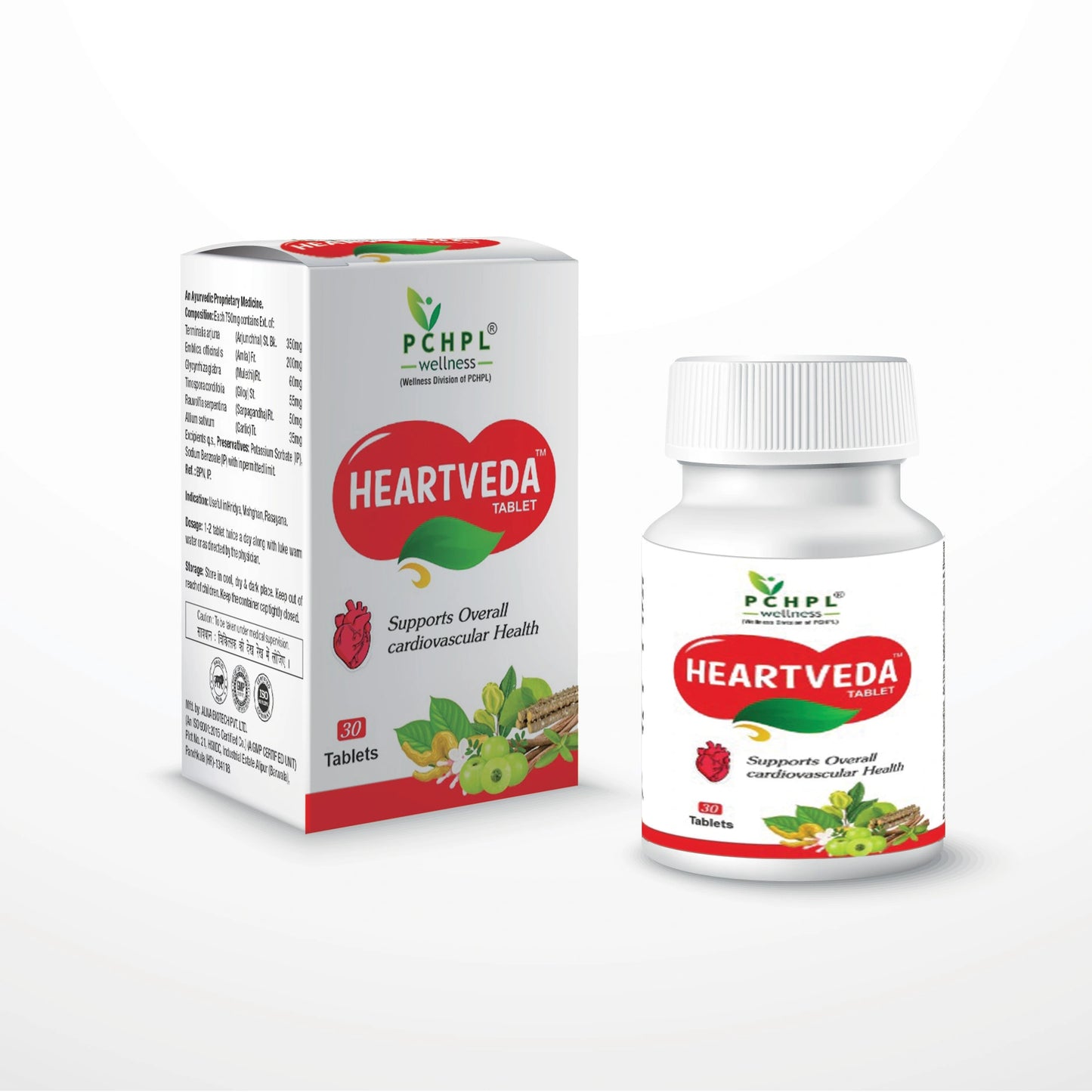 Heartveda Tablets- 30 Ayurvedic Tablets for Complete Heart Health | Herbal Cardiovascular Care - Sehatokart