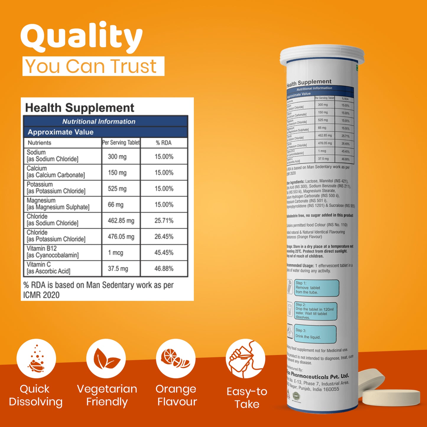 PCHPL wellness Hydracells- 20 Effervescent Tablets