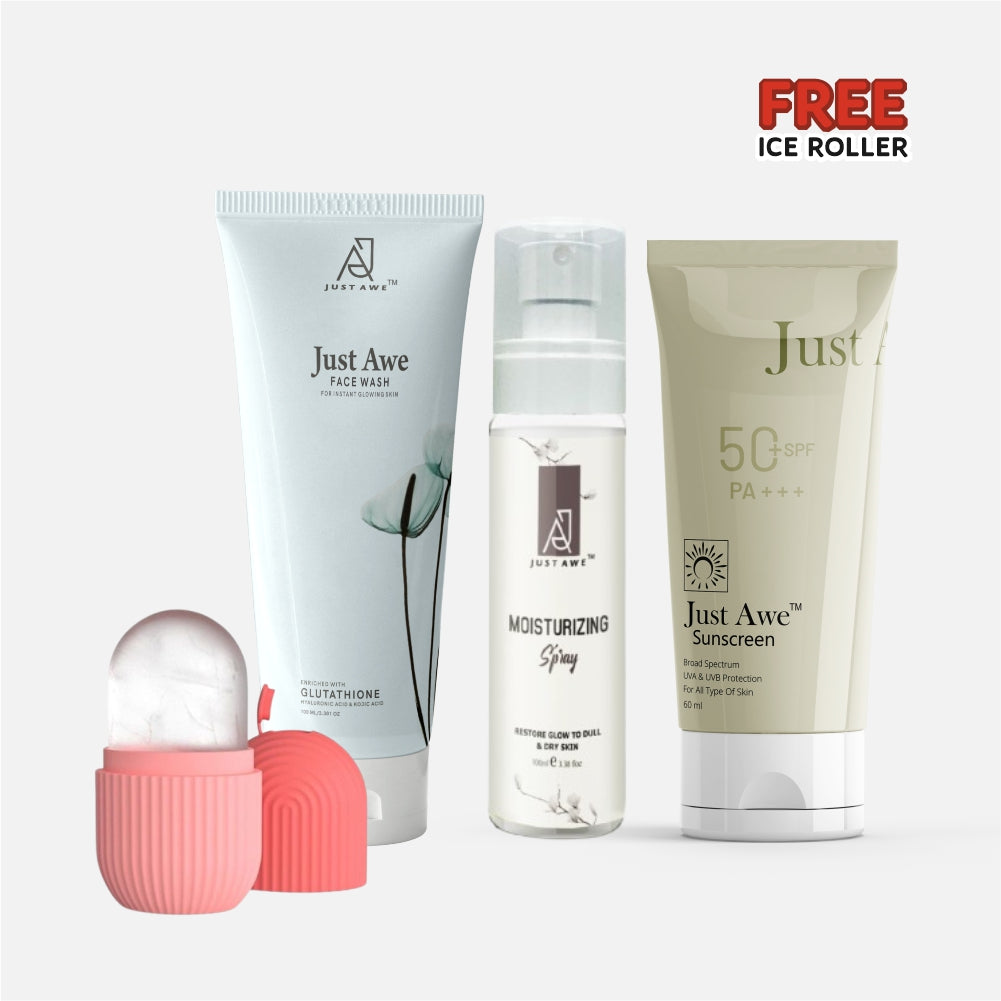 Just Awe Glow and Go Essentials Kit (Free Ice Roller) - Sehatokart