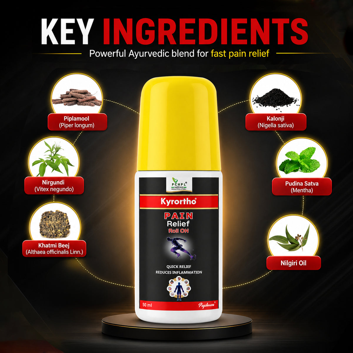 PCHPL wellness Kyrortho Pain Relief Oil Roll on– 50ml