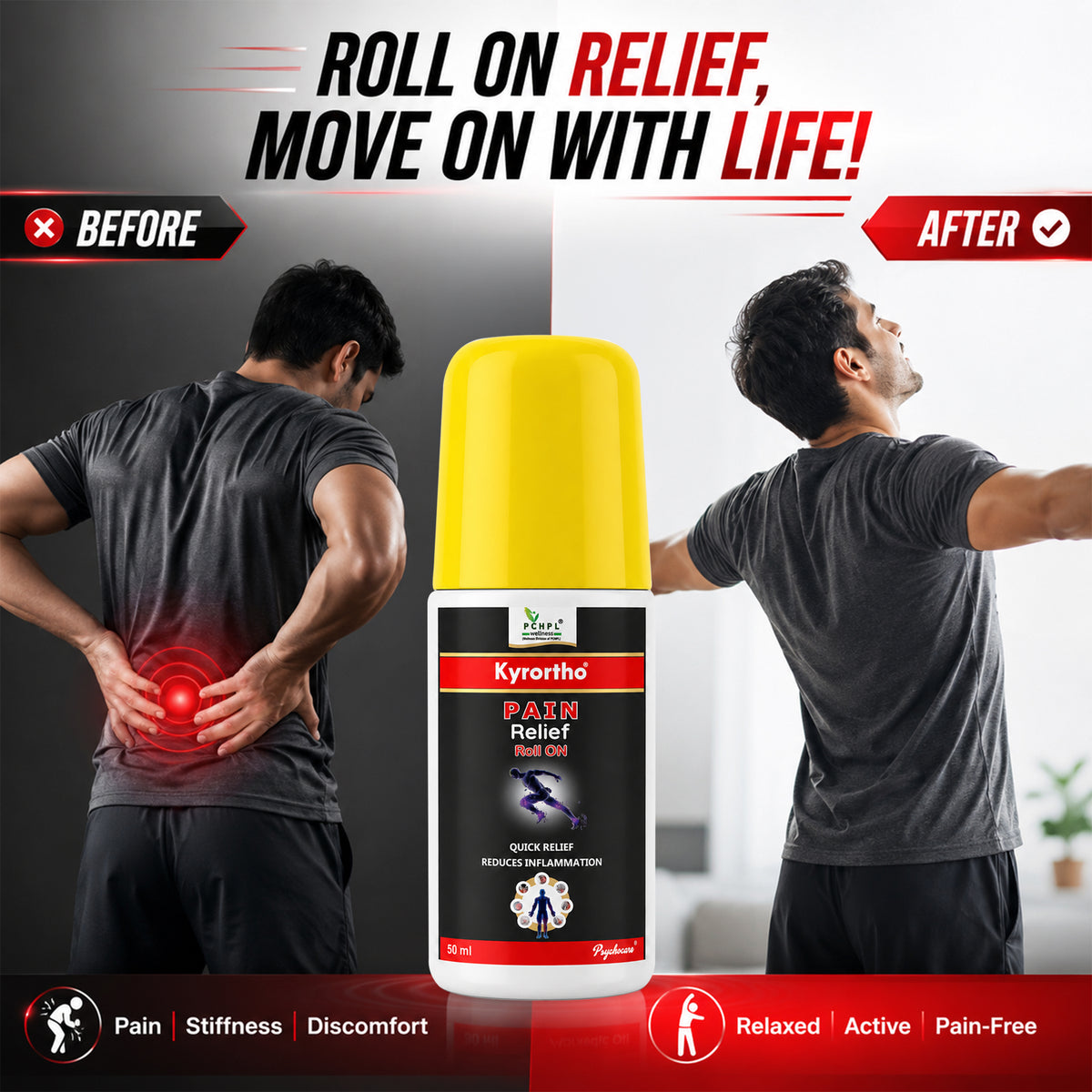 PCHPL wellness Kyrortho Pain Relief Oil Roll on– 50ml