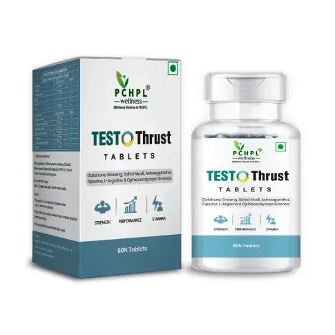 Testo Thrust Tablets Ayurvedic and Modern Ingredients | Testosterone Booster | Sehatokart