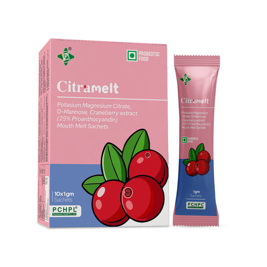 Citramelt Mouth Melt Sachet with Cranberry, D-Mannose & Mineral Citrates | Orange Flavour | 10 Sachets